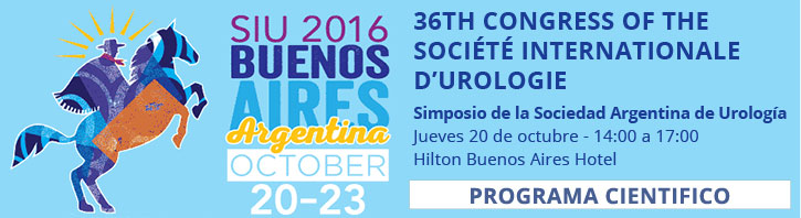 36th Congress of Société Internationale d’Urologie. 20 al 23 de octubre de 2016. Buenos Aires.
