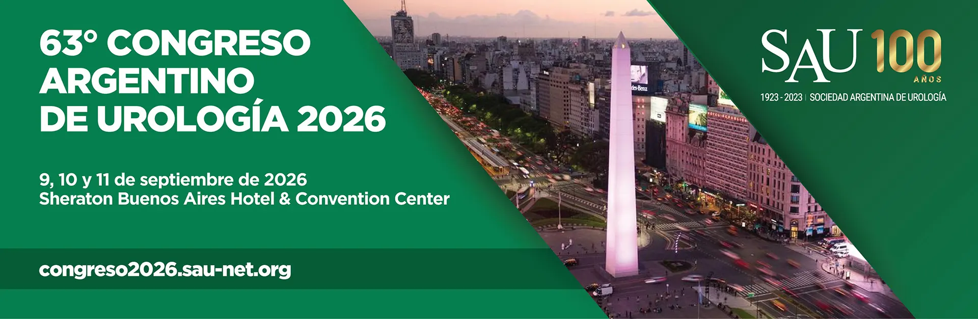 63° Congreso Argentino de Urología. 9, 10 y 11 de septiembre de 2026. Sheraton Buenos Aires Hotel & Convention Center.