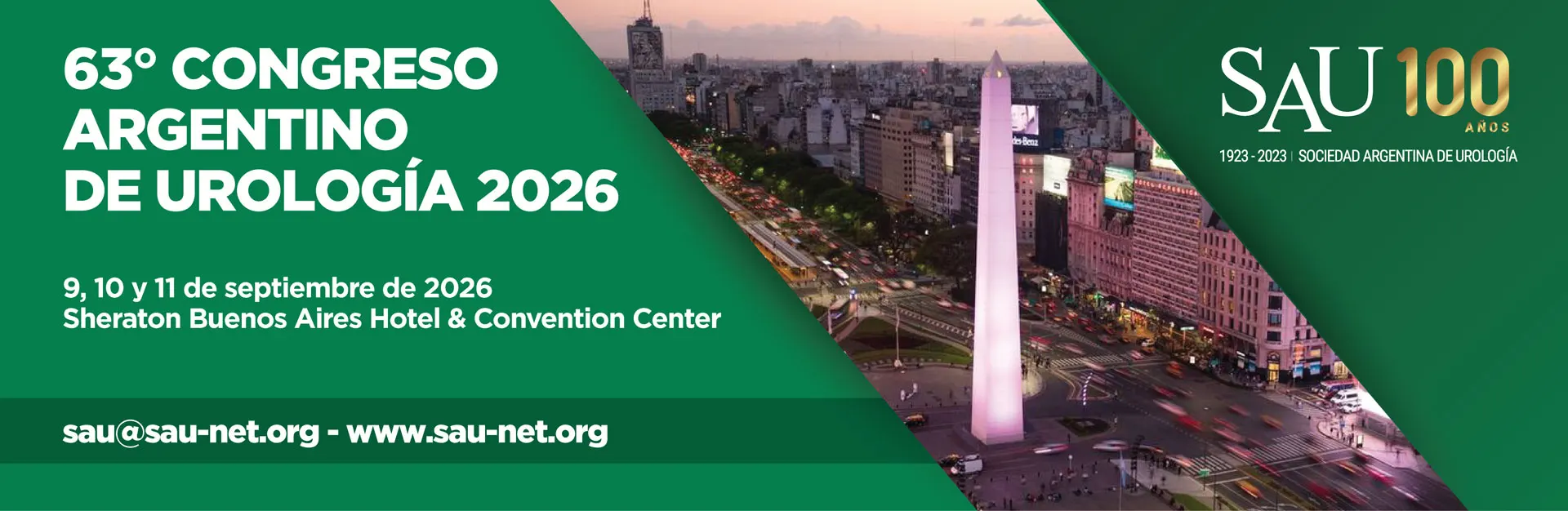 63° Congreso Argentino de Urología. 9, 10 y 11 de septiembre de 2026. Sheraton Buenos Aires Hotel & Convention Center.