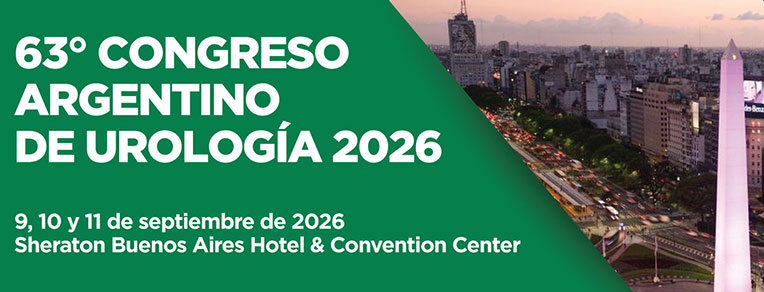 63° Congreso Argentino de Urología. 9, 10 y 11 de septiembre de 2026. Sheraton Buenos Aires Hotel & Convention Center.